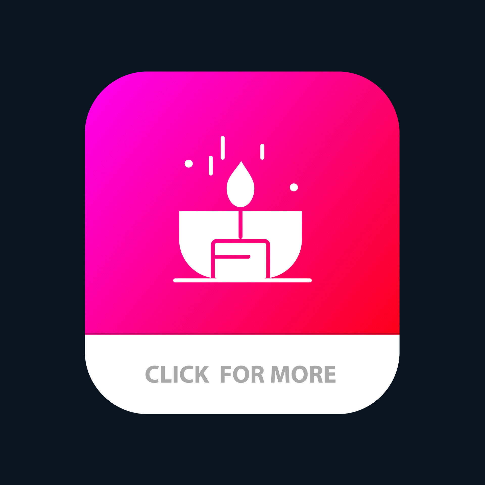 Candle Dark Light Lighter Shine Mobile App Button Android and IOS Glyph Version 19179719 Vector