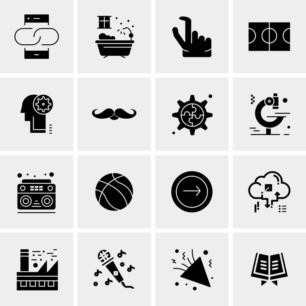 16 iconos de negocios universales vector ilustración de icono creativo para usar en proyectos relacionados con la web y dispositivos móviles