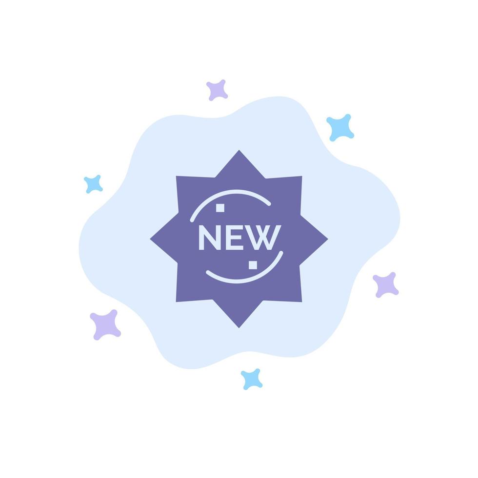 New Product Sticker Badge Blue Icon on Abstract Cloud Background vector