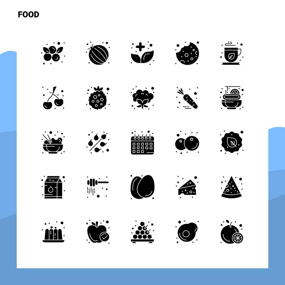 25 Food Icon set Solid Glyph Icon Vector Illustration Template For Web and Mobile Ideas for business company
