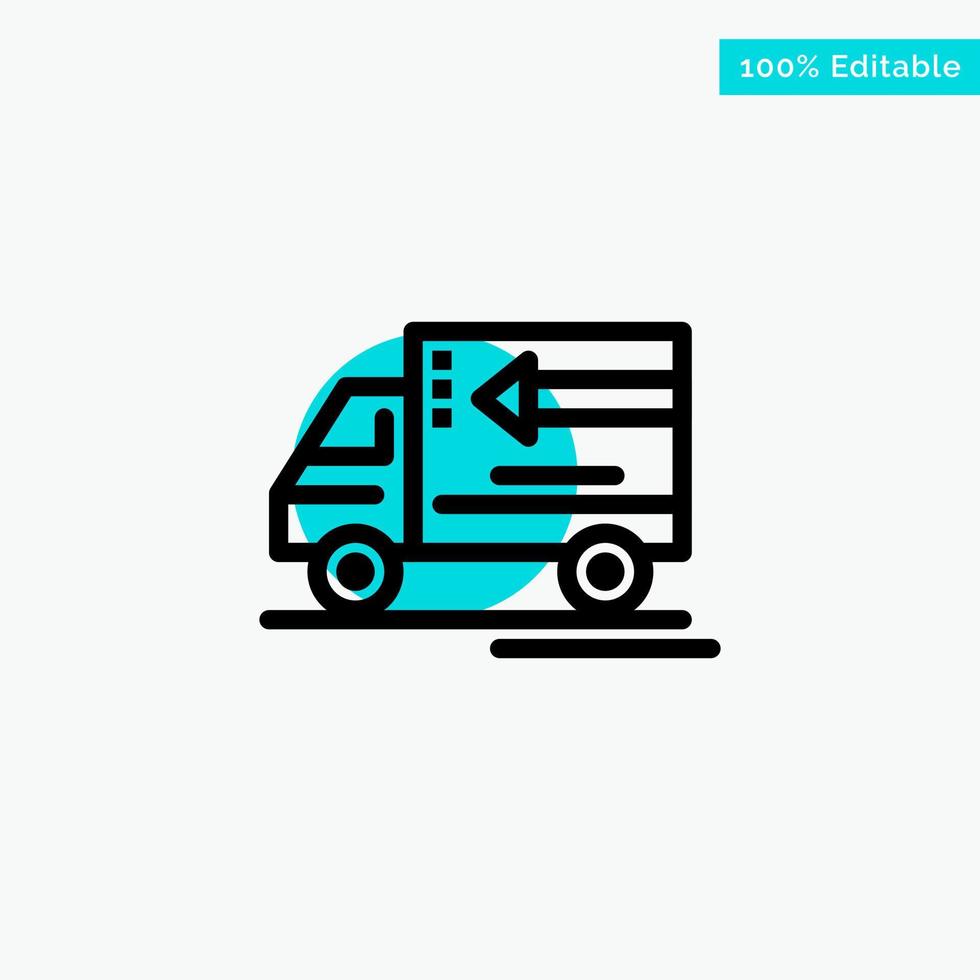 Truck Delivery Goods Vehicle turquoise highlight circle point Vector icon