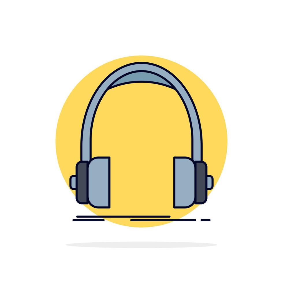 Audio headphone headphones monitor studio Flat Color Icon Vector