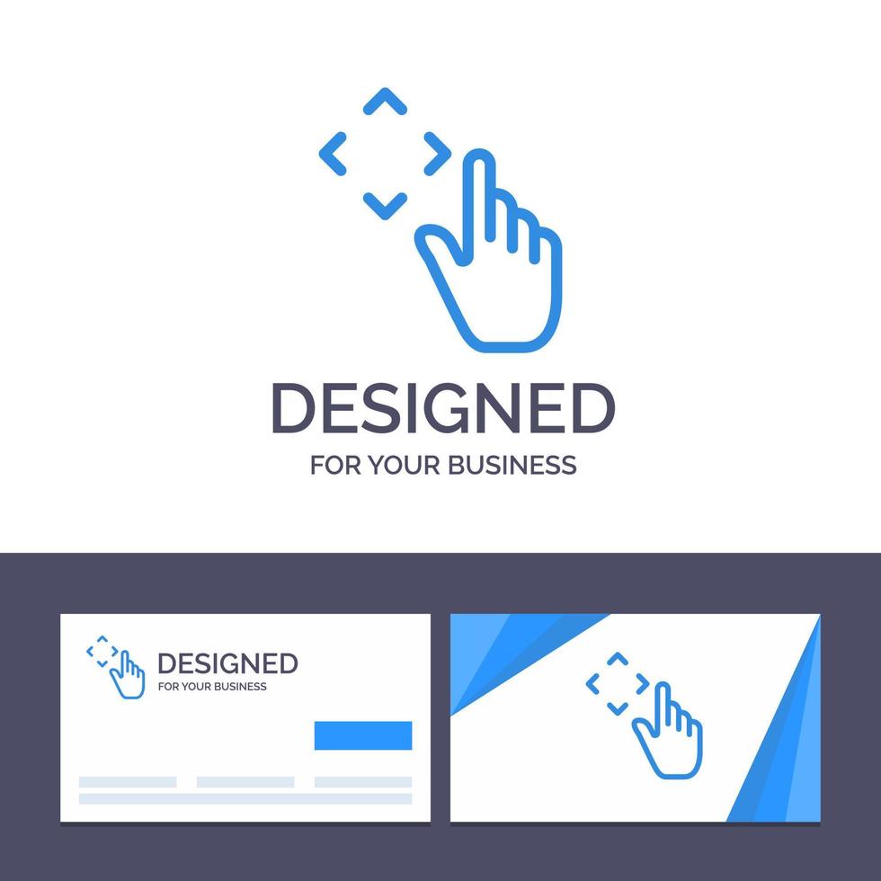 Creative Business Card and Logo template Finger Up Gestures Move Vector Illustration