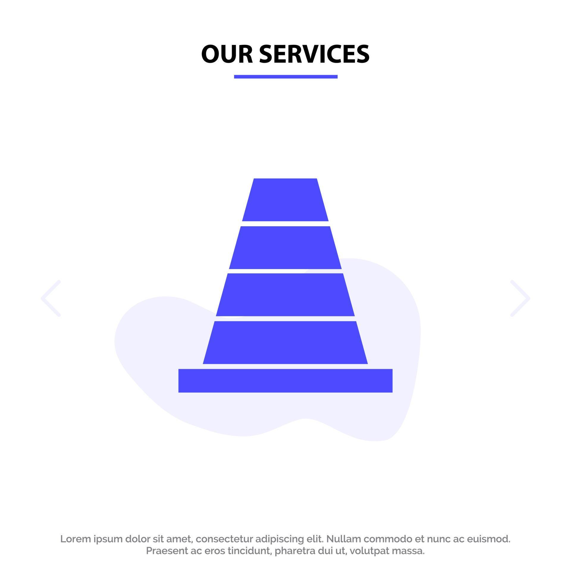 Our Services Cone Construction Tool Solid Glyph Icon  card Template 19179813 Vector Art at