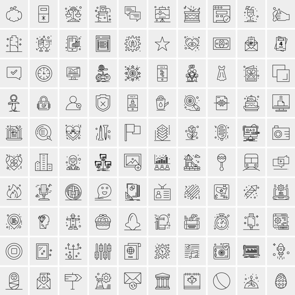 100 Business Icons for web and Print Material vector