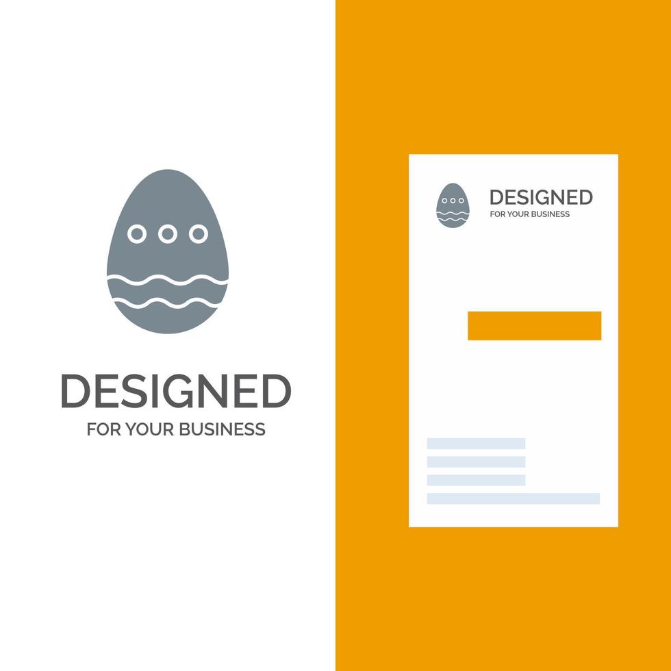 Decoration Easter Easter Egg Egg Grey Logo Design and Business Card Template vector