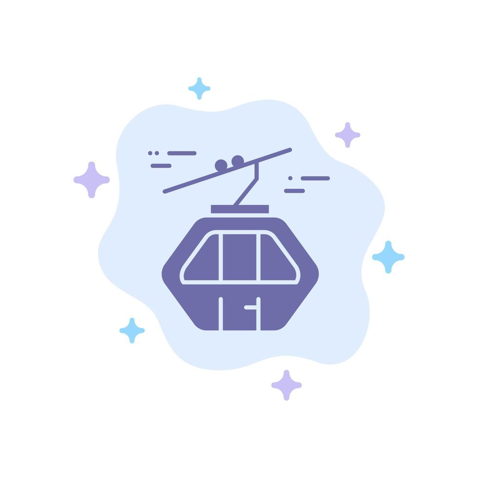 Alpine Arctic Canada Gondola Scandinavia Blue Icon on Abstract Cloud Background vector