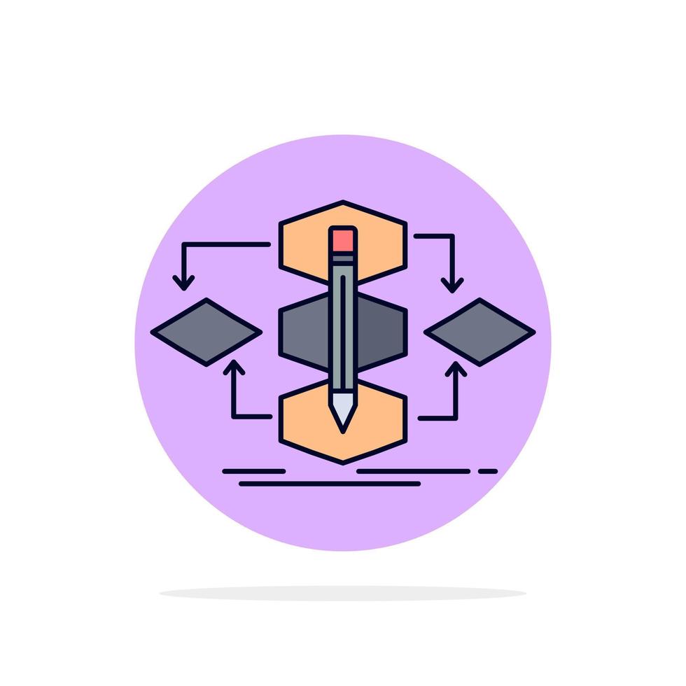 Algorithm design method model process Flat Color Icon Vector