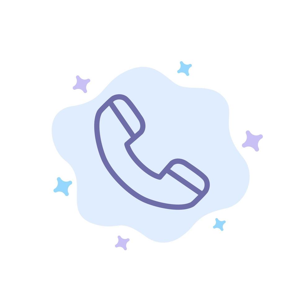 Call Phone Telephone Blue Icon on Abstract Cloud Background vector