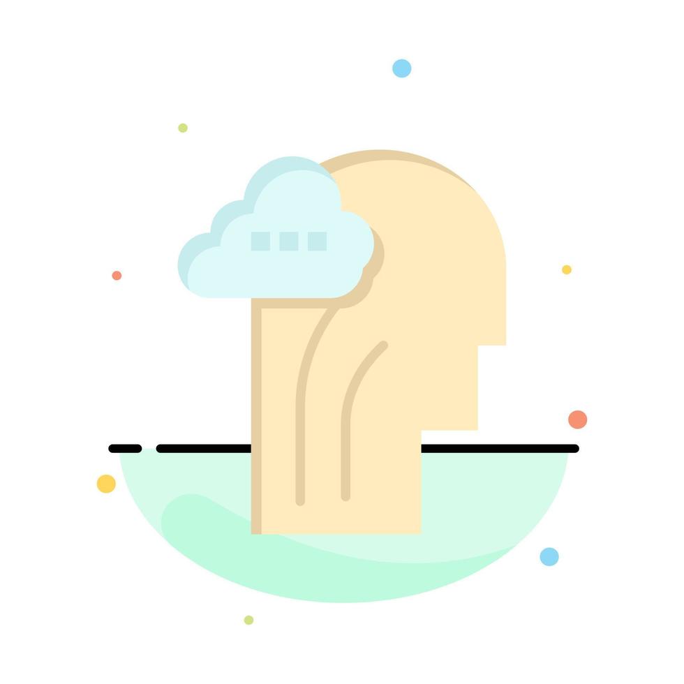 Activity Brain Mind Head Abstract Flat Color Icon Template vector