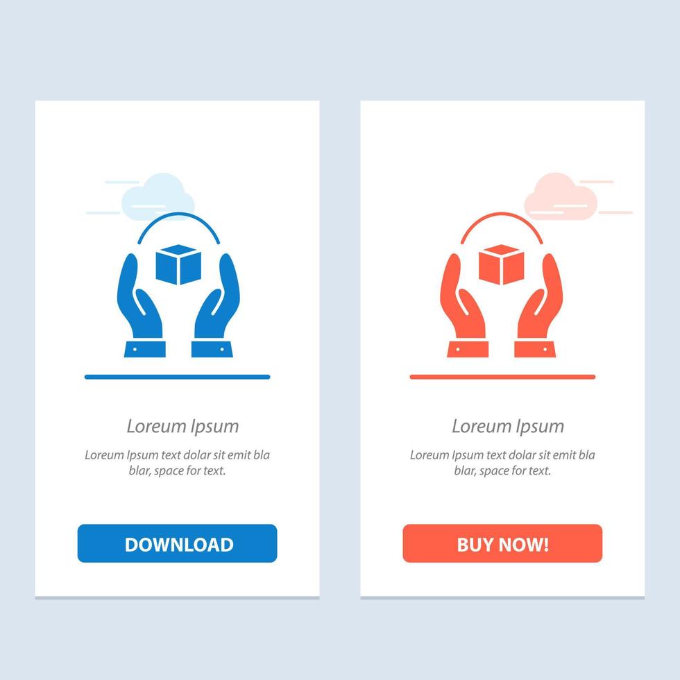 Care Caring Handle Product Responsibility  Blue and Red Download and Buy Now web Widget Card Template vector