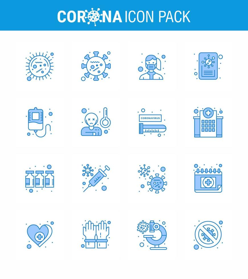 corona virus 2019 y 2020 epidemia 16 paquete de iconos azules como noticias de virus protección contra el desgaste de la vida coronavirus viral 2019nov elementos de diseño de vectores de enfermedades