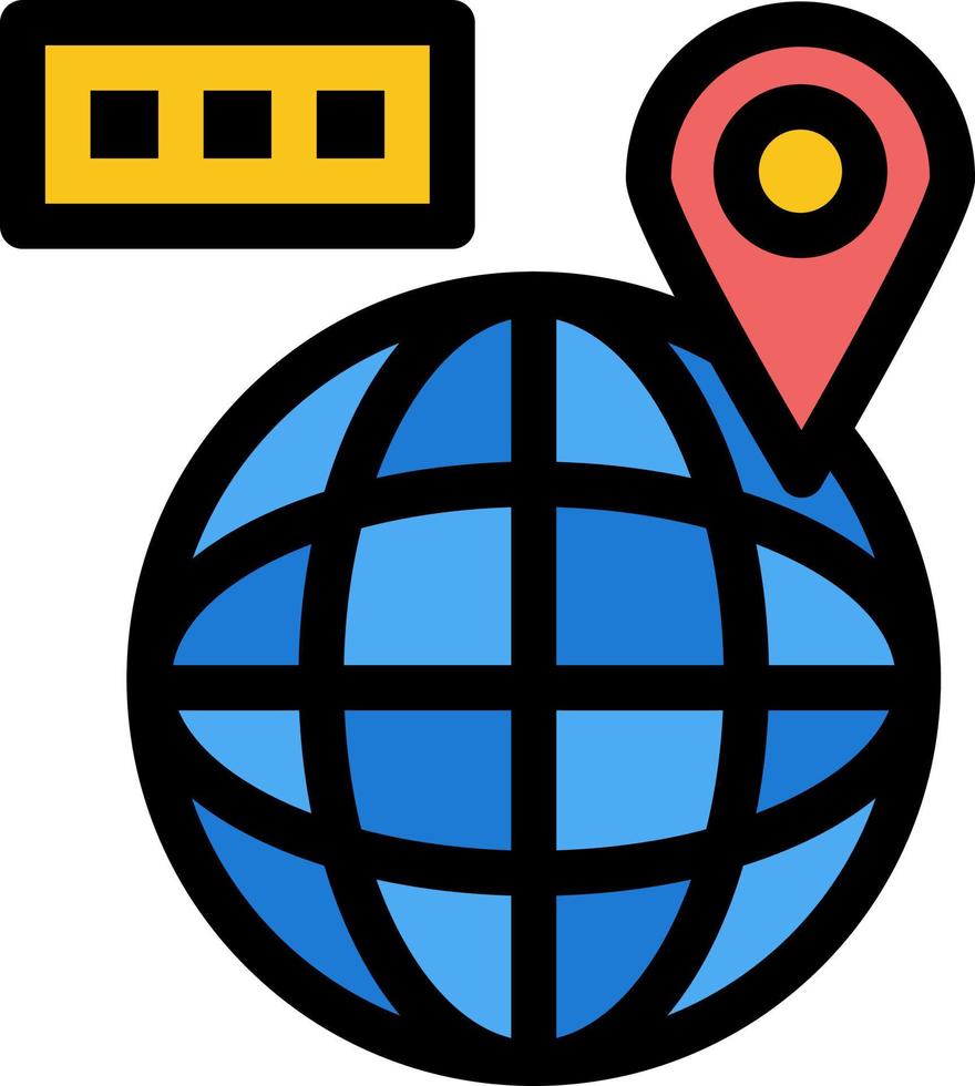 World Map Navigation Location  Flat Color Icon Vector icon banner Template