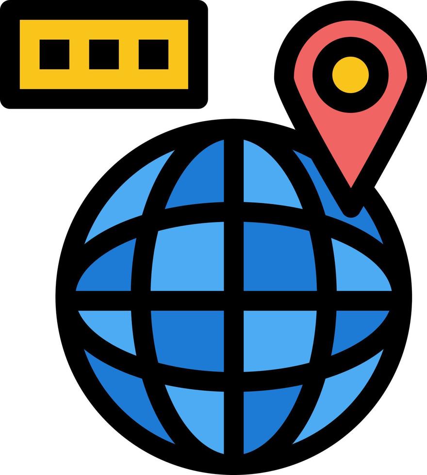 ubicación de navegación del mapa mundial icono de color plano icono de vector plantilla de banner