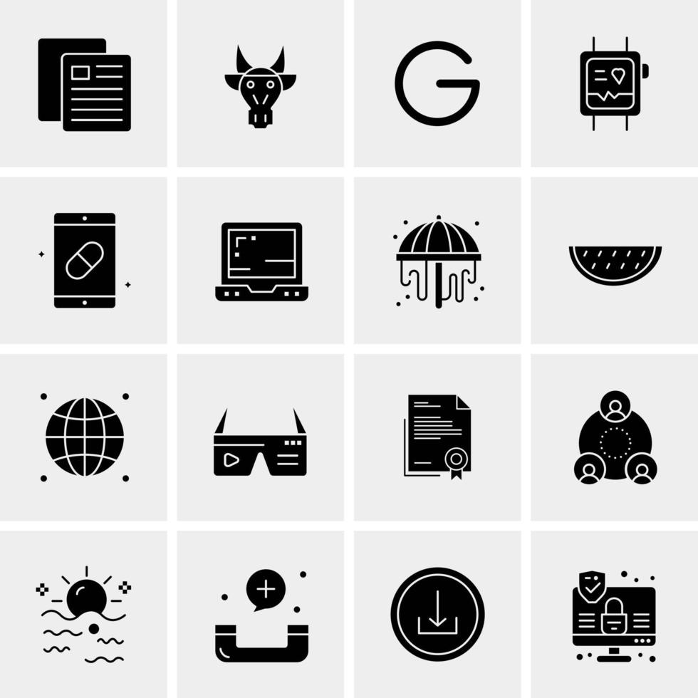 16 iconos de negocios universales vector ilustración de icono creativo para usar en proyectos relacionados con la web y dispositivos móviles