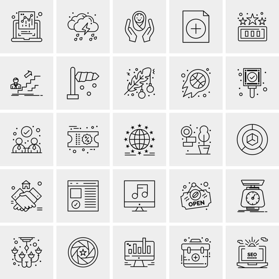 25 iconos de negocios universales vector ilustración de icono creativo para usar en proyectos relacionados con la web y dispositivos móviles