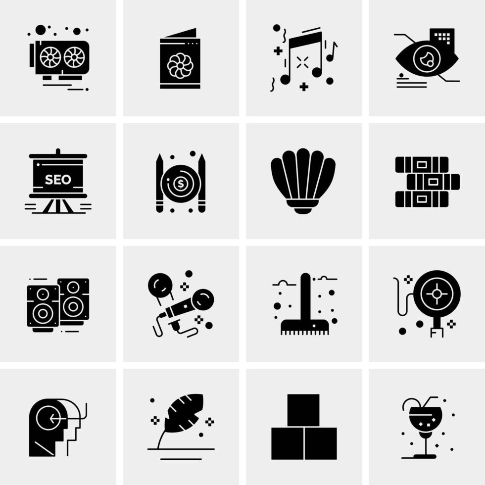 16 iconos de negocios universales vector ilustración de icono creativo para usar en proyectos relacionados con la web y dispositivos móviles