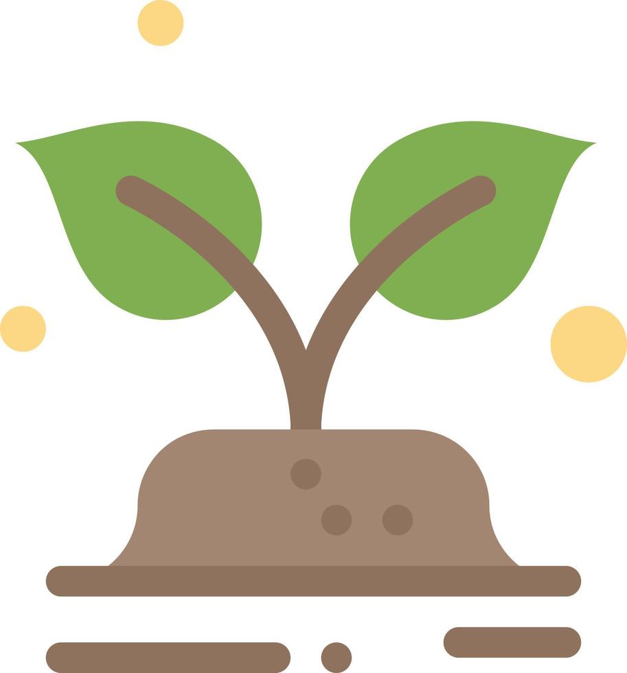 Green Trees World Save  Flat Color Icon Vector icon banner Template