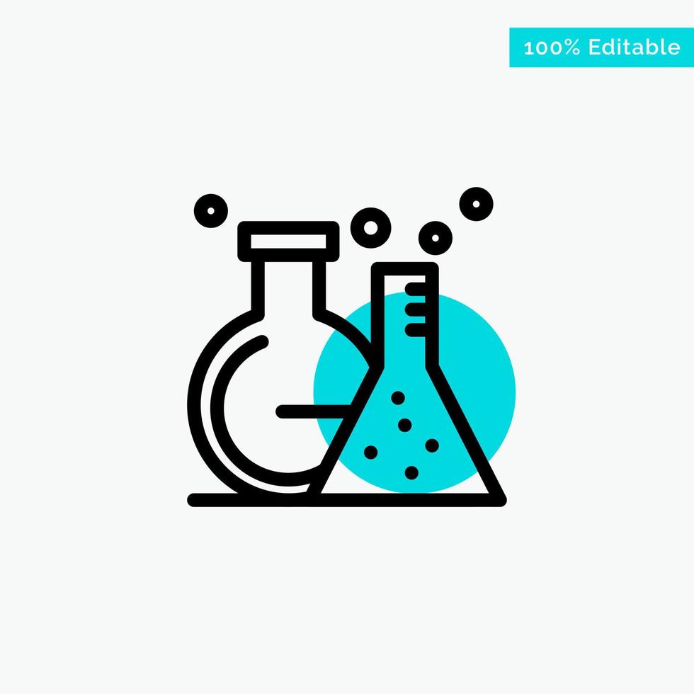 Flask Lab Tube Test turquoise highlight circle point Vector icon