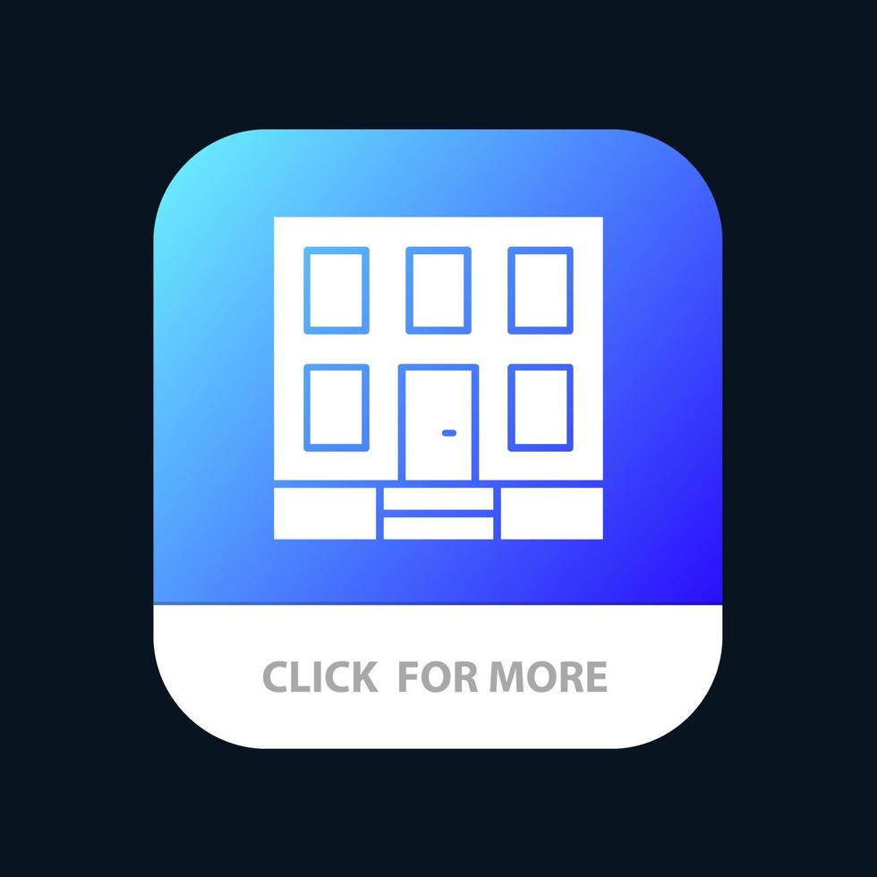 Building Home House Construction Mobile App Button Android and IOS Glyph Version vector