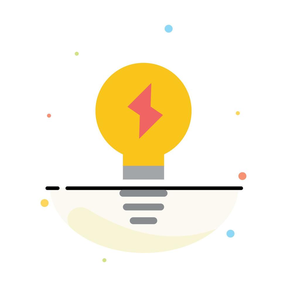 Bulb Light Power Abstract Flat Color Icon Template vector