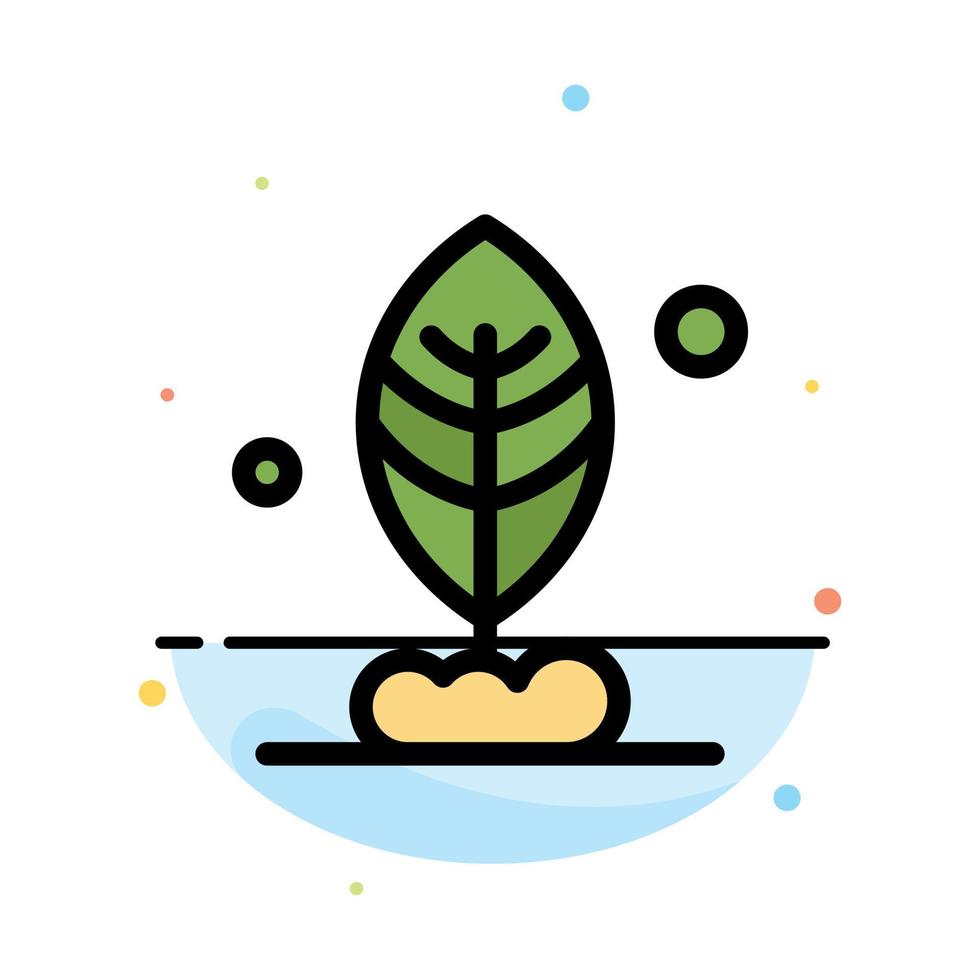 Leaf Plant Motivation Abstract Flat Color Icon Template vector