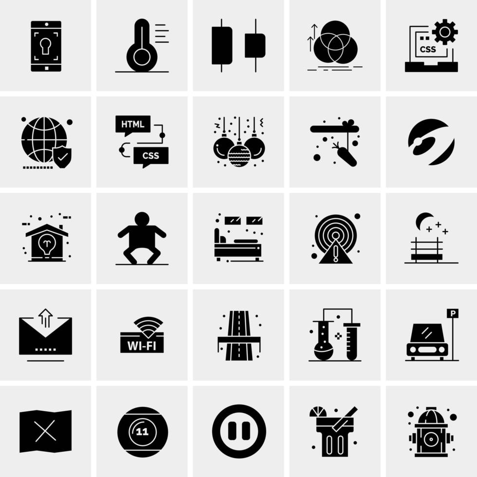 25 iconos de negocios universales vector ilustración de icono creativo para usar en proyectos relacionados con la web y dispositivos móviles