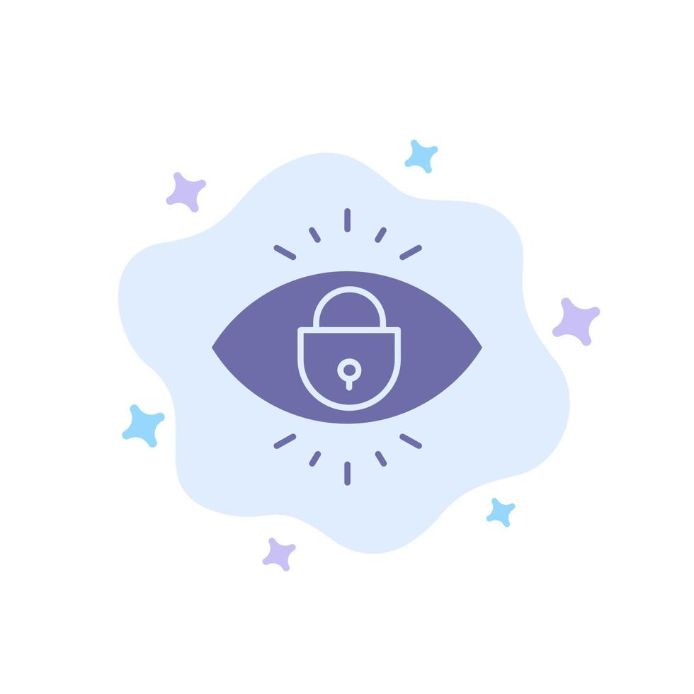Eye Internet Security Lock Blue Icon on Abstract Cloud Background vector
