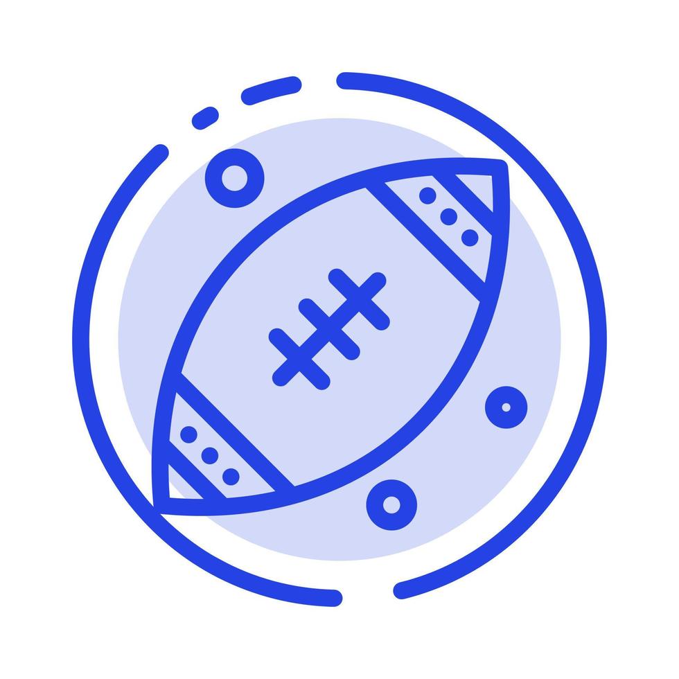 Ball Rugby Sports Ireland Blue Dotted Line Line Icon vector