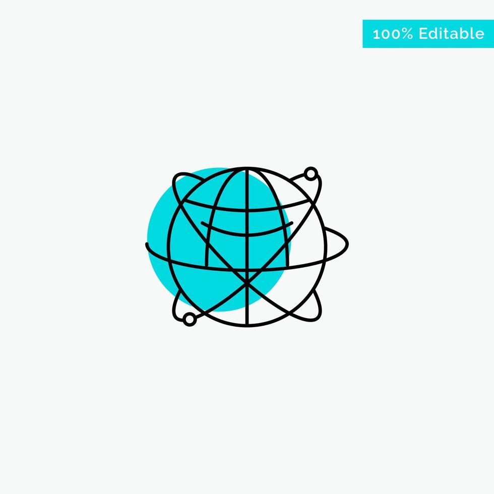 Globe Business Data Global Internet Resources World turquoise highlight circle point Vector icon