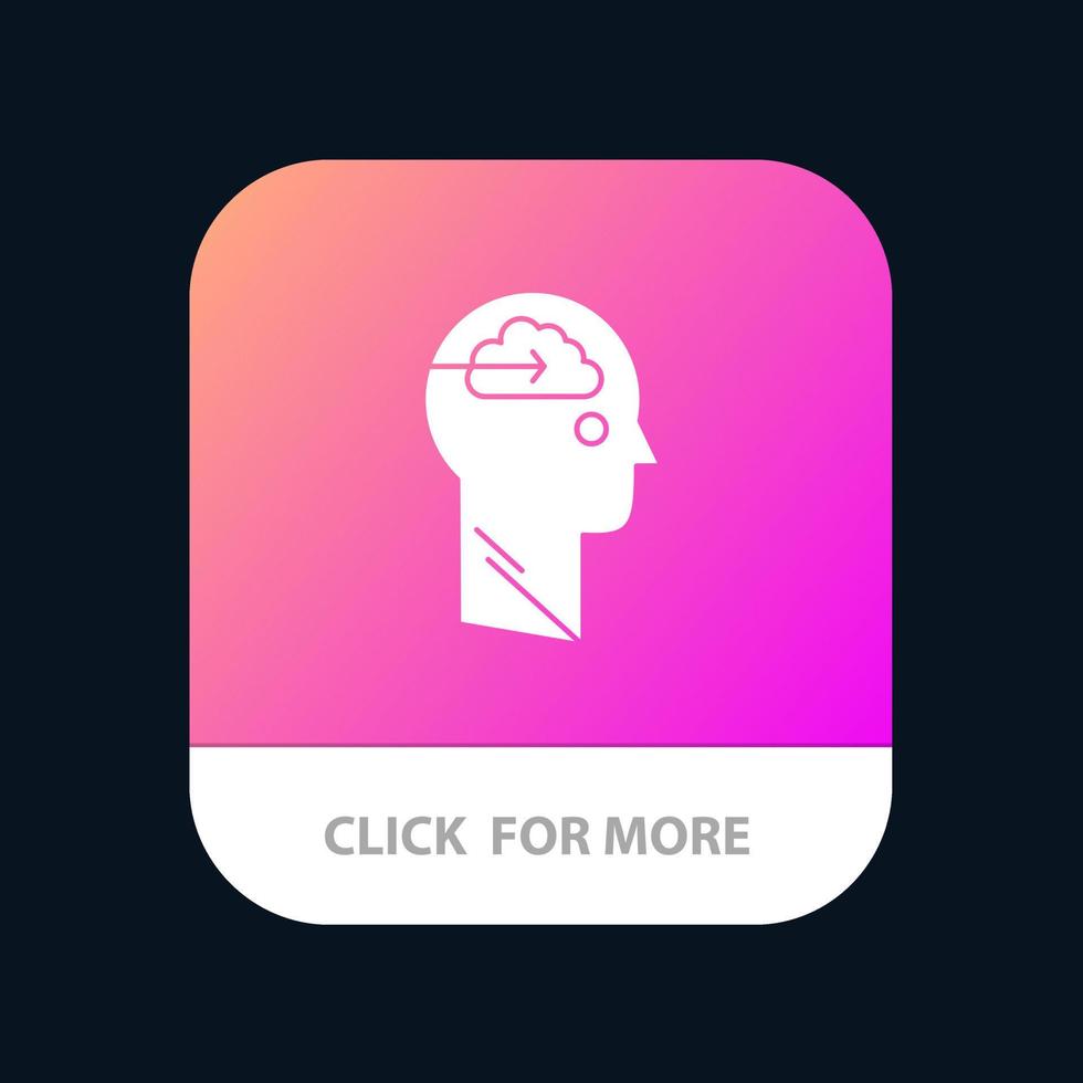 Cloud Update Download Upload User Mobile App Button Android and IOS Glyph Version vector