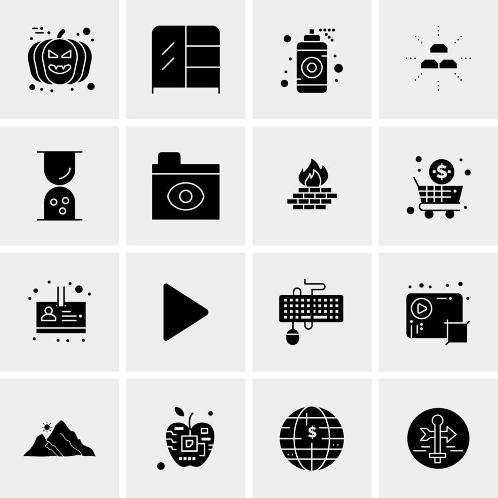 16 iconos de negocios universales vector ilustración de icono creativo para usar en proyectos relacionados con la web y dispositivos móviles