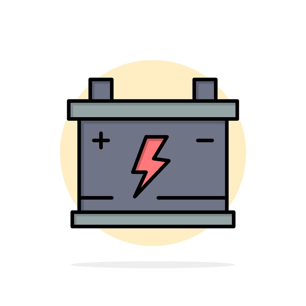 Accumulator Battery Power Car Abstract Circle Background Flat color Icon vector