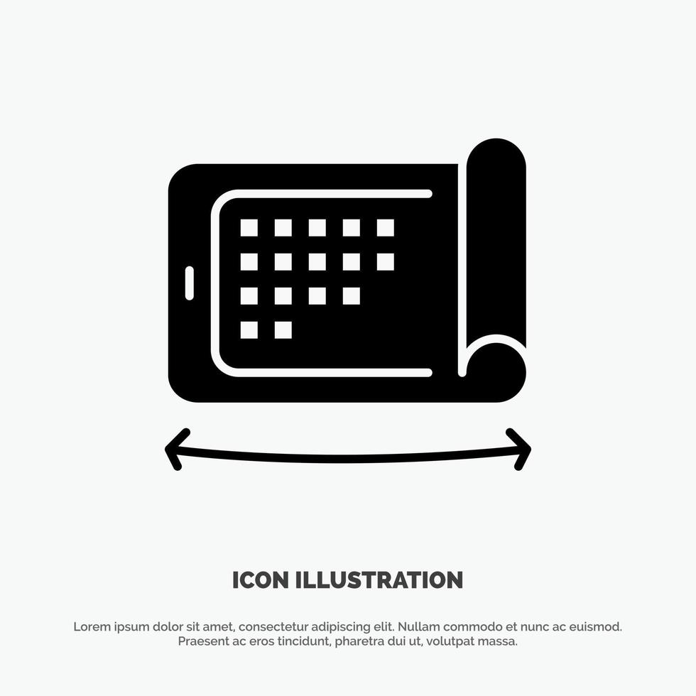 Mobile Display Technology Flexible solid Glyph Icon vector