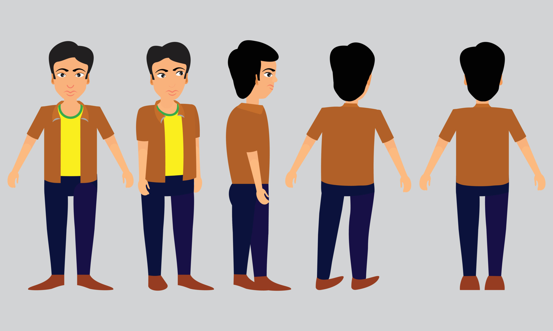 Cartoon character for motion design Free Vector, Base Character Boy
