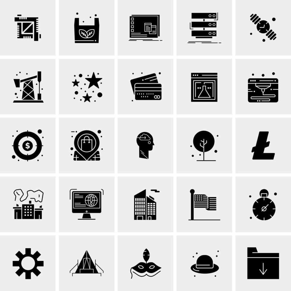 25 iconos de negocios universales vector ilustración de icono creativo para usar en proyectos relacionados con la web y dispositivos móviles