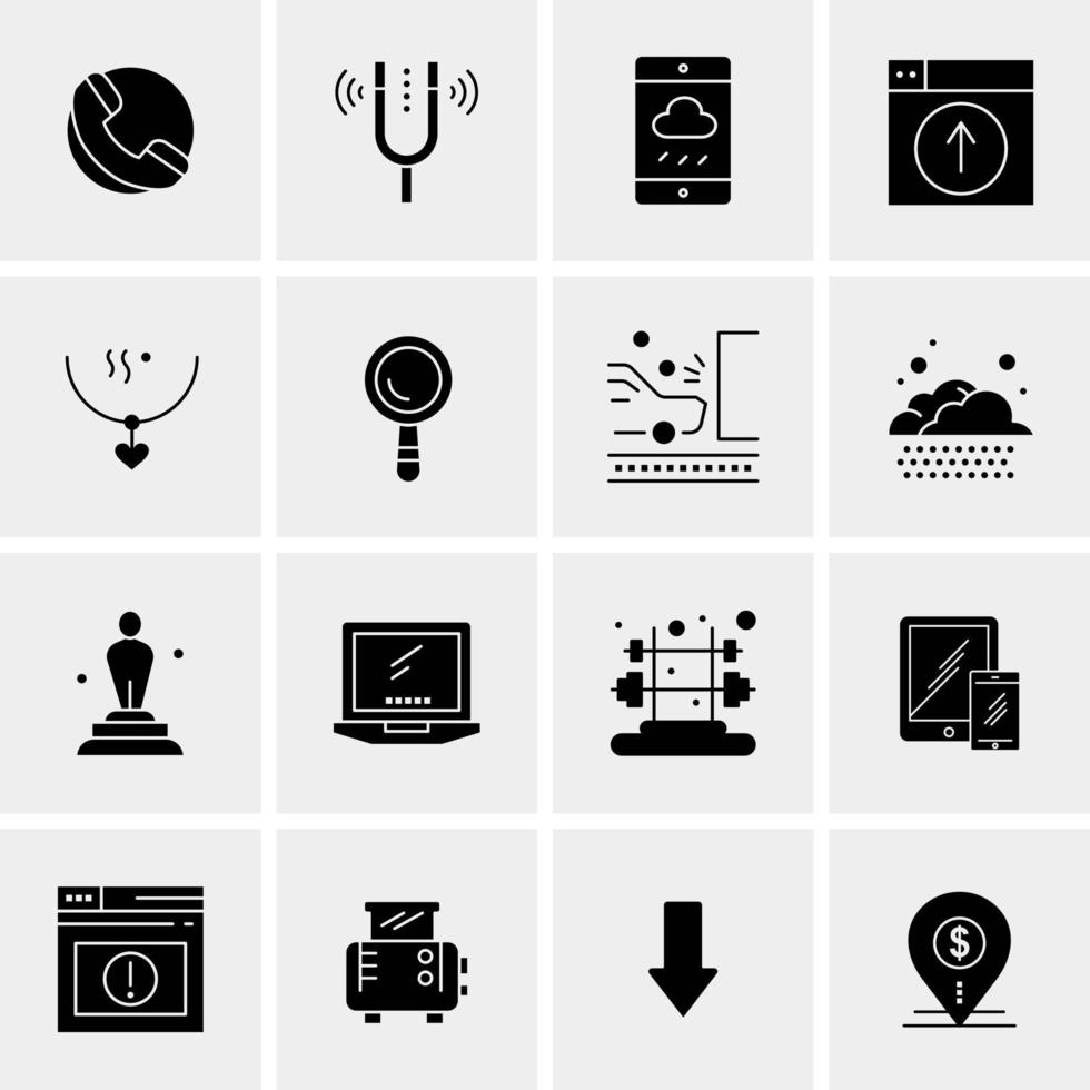 16 iconos de negocios universales vector ilustración de icono creativo para usar en proyectos relacionados con la web y dispositivos móviles