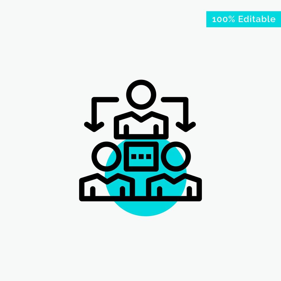 Connection Meeting Office Communication turquoise highlight circle point Vector icon
