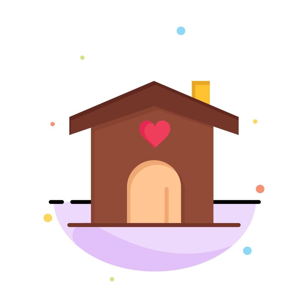 Home Love Heart Wedding Business Logo Template Flat Color vector
