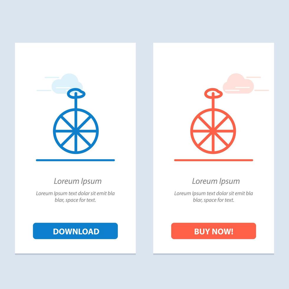 Wheel Cycle Circus  Blue and Red Download and Buy Now web Widget Card Template vector