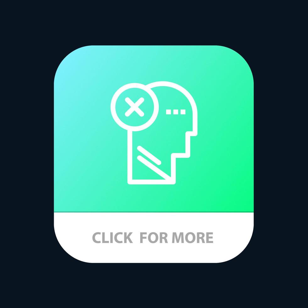Brain Failure Head Human Mark Mind Thinking Mobile App Button Android and IOS Line Version vector