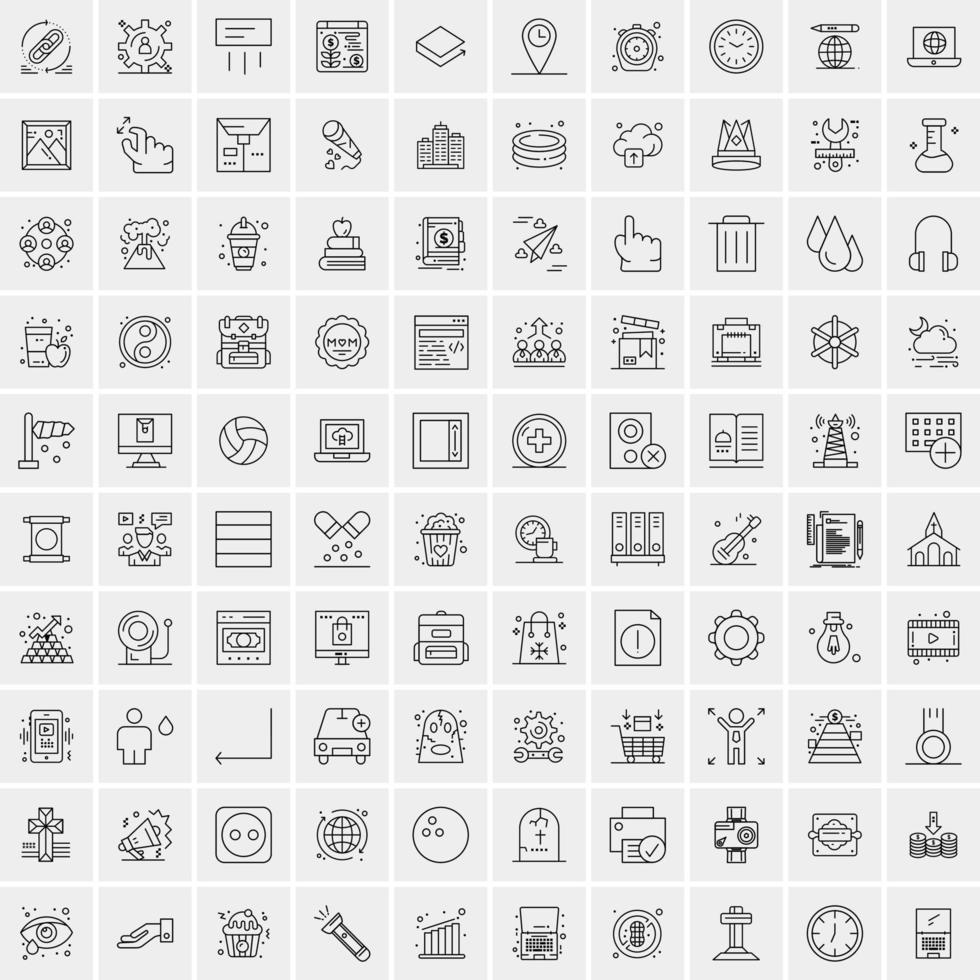 100 Business Icons for web and Print Material vector