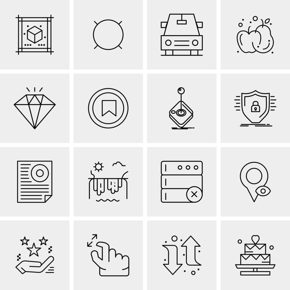 16 iconos de negocios universales vector ilustración de icono creativo para usar en proyectos relacionados con la web y dispositivos móviles