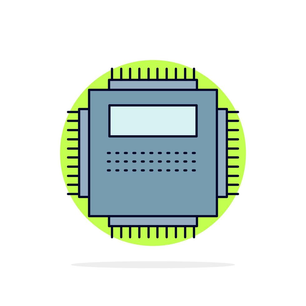 Processor Hardware Computer PC Technology Flat Color Icon Vector