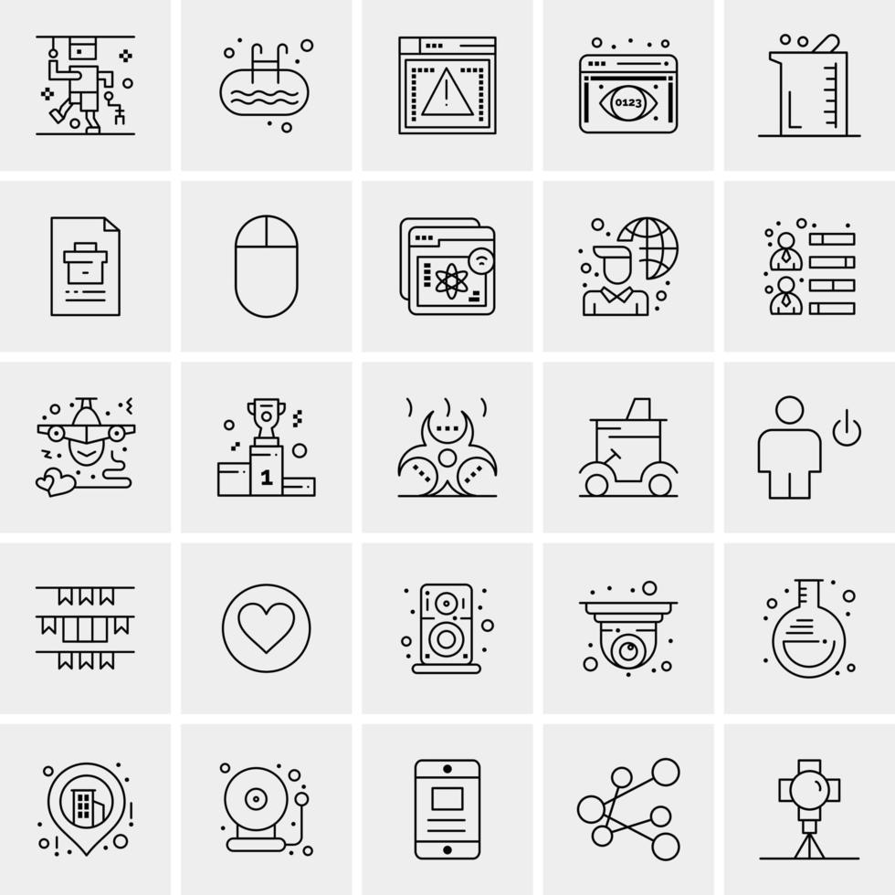 25 iconos de negocios universales vector ilustración de icono creativo para usar en proyectos relacionados con la web y dispositivos móviles