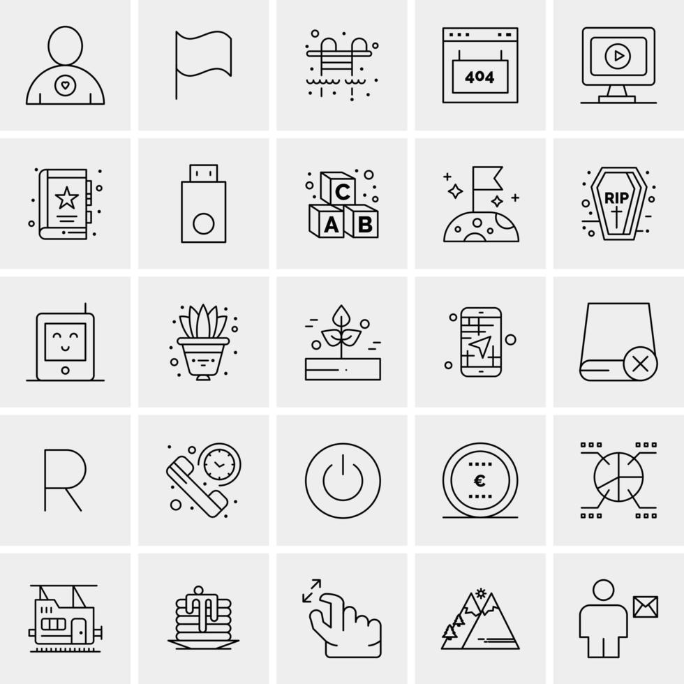 25 iconos de negocios universales vector ilustración de icono creativo para usar en proyectos relacionados con la web y dispositivos móviles