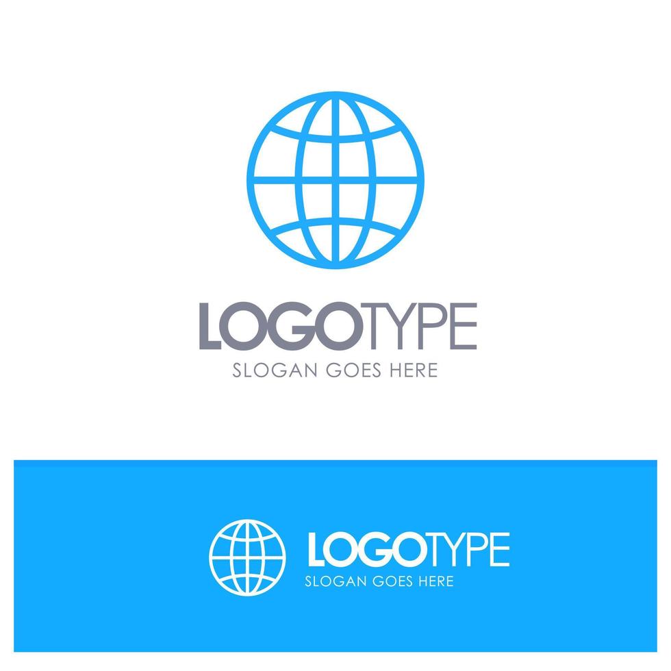 mundo globo internet diseño azul contorno logotipo lugar para eslogan vector