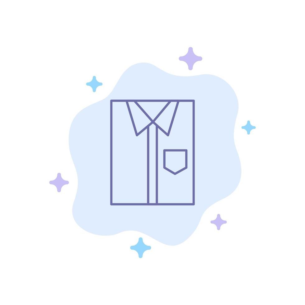 camisa tela ropa vestido moda ropa formal icono azul sobre fondo de nube abstracta vector