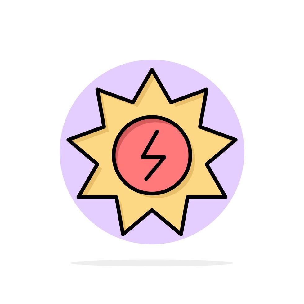 icono de color plano de fondo de círculo abstracto de energía de energía solar de energía vector