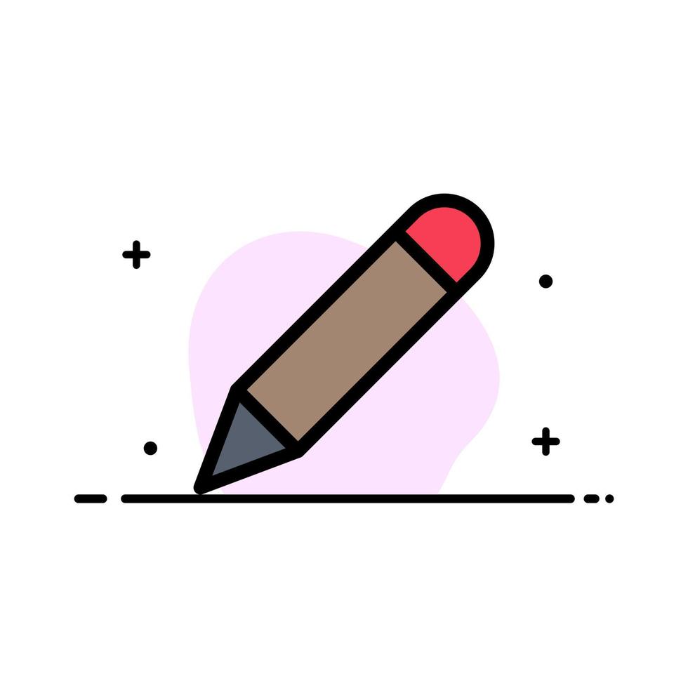 Pencil Study School Write  Business Flat Line Filled Icon Vector Banner Template